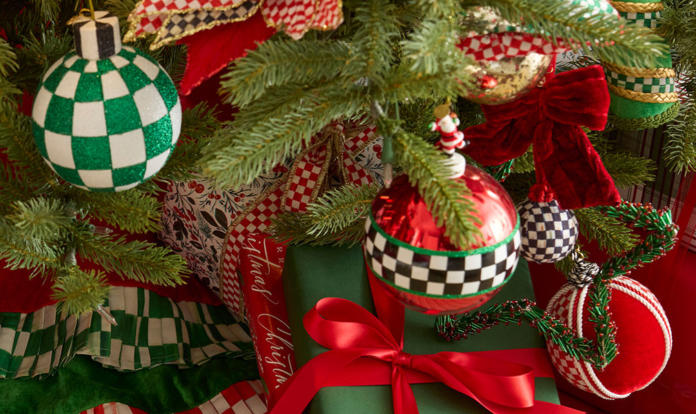 Check It Out Glass Ball Ornaments, Set of 6 by MacKenzie-Childs