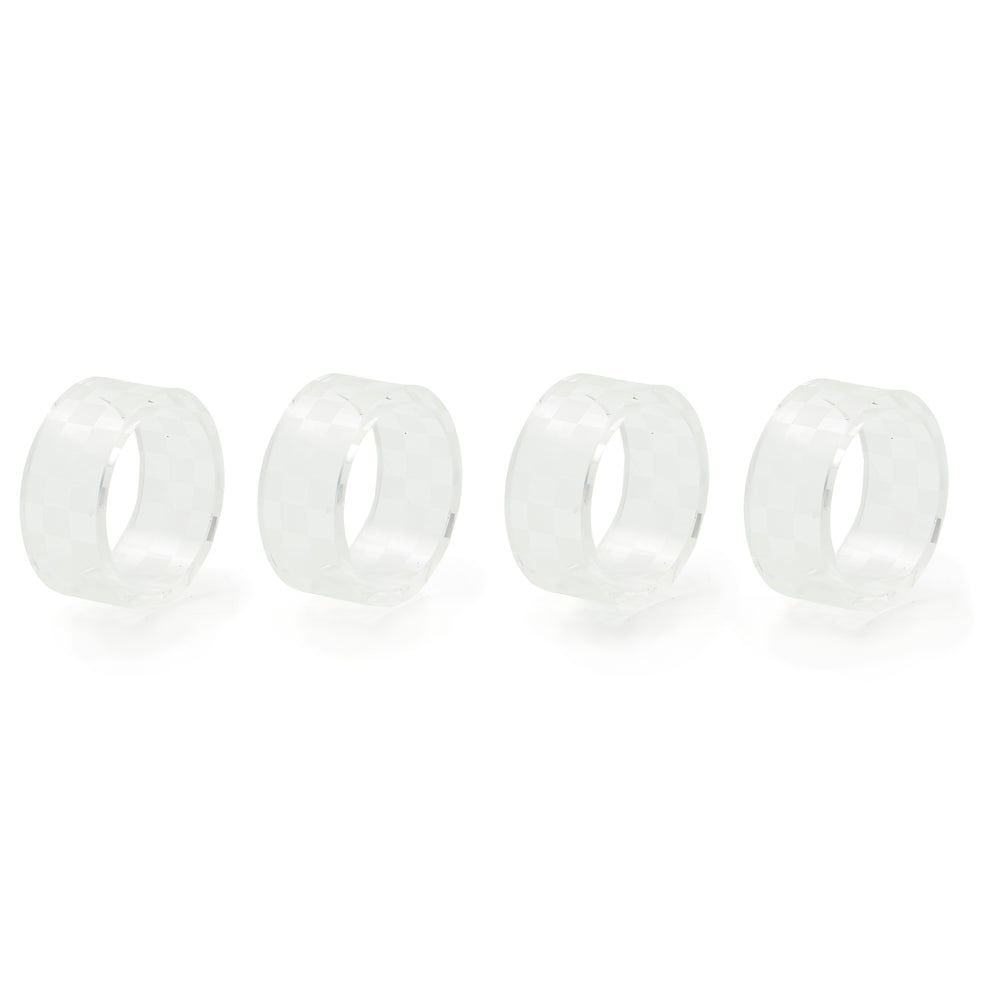 Check Glass Rings MacKenzie-Childs Clear Check Glass Napkin Ring, Set of 4 – |VESIMI Design|