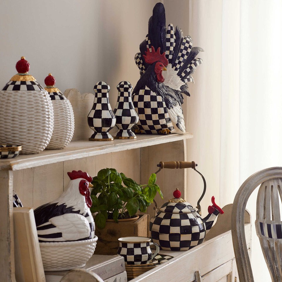 MacKenzie - Childs Courtly Check Enamel Salt & Pepper Shakers - |VESIMI Design|