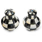 MacKenzie - Childs Courtly Check Enamel Salt & Pepper Shakers - |VESIMI Design| Luxury Bathrooms and Home Decor