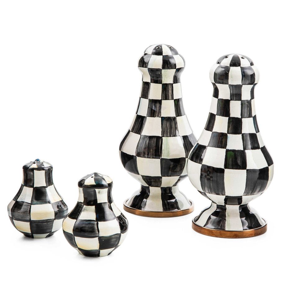 MacKenzie - Childs Courtly Check Enamel Salt & Pepper Shakers - |VESIMI Design|