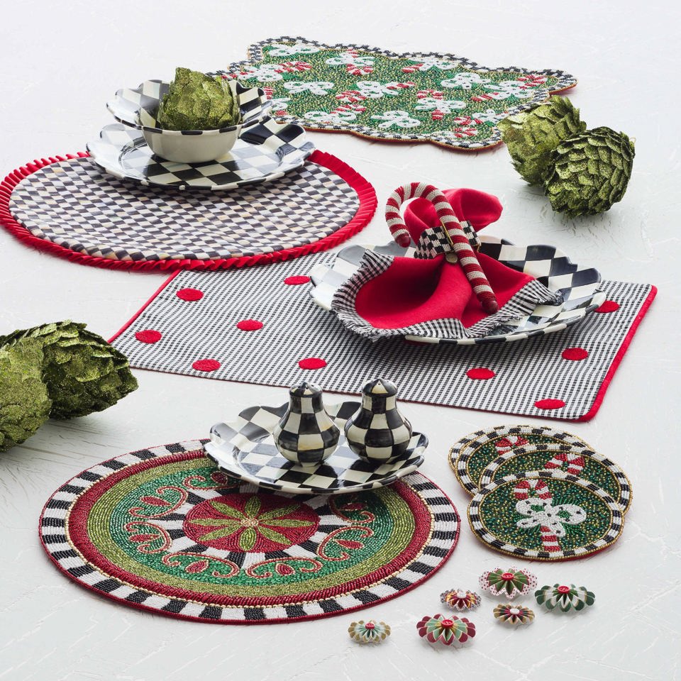 MacKenzie - Childs Courtly Check Enamel Salt & Pepper Shakers - |VESIMI Design|