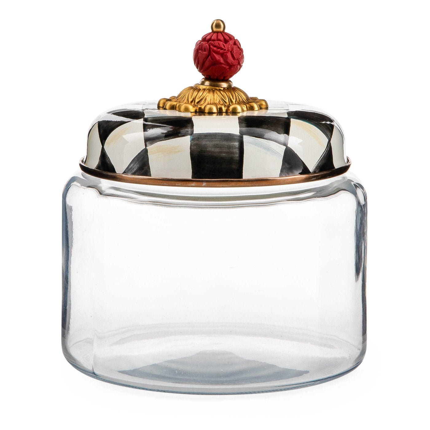 Mackenzie-Childs Courtly Check Kitchen Glass Canister Small - |VESIMI Design| Luxury Bathrooms and Home Decor