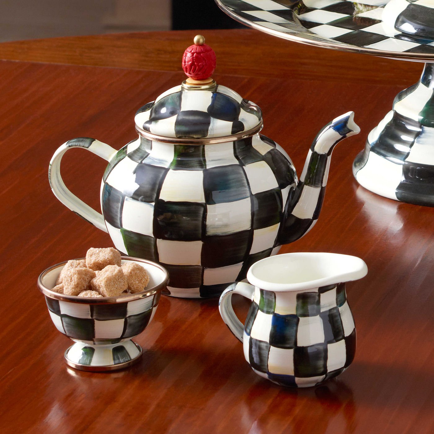 MacKenzie-Childs Courtly Check Little Sugar Bowl - |VESIMI Design| Luxury Bathrooms and Home Decor