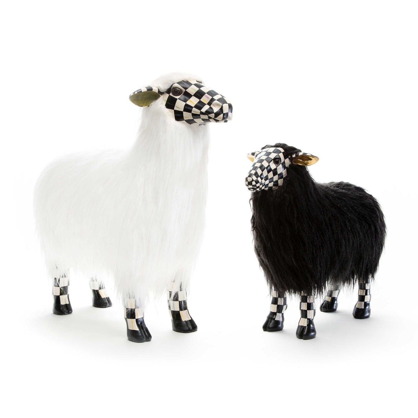 MacKenzie - Childs Courtly Check White Sheep - Large - |VESIMI Design| Luxury Bathrooms and Home Decor
