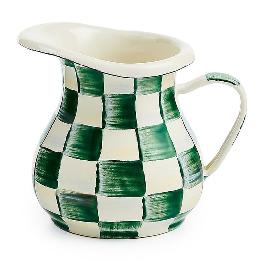 MacKenzie - Childs Emerald Check Enamel Creamer - |VESIMI Design|