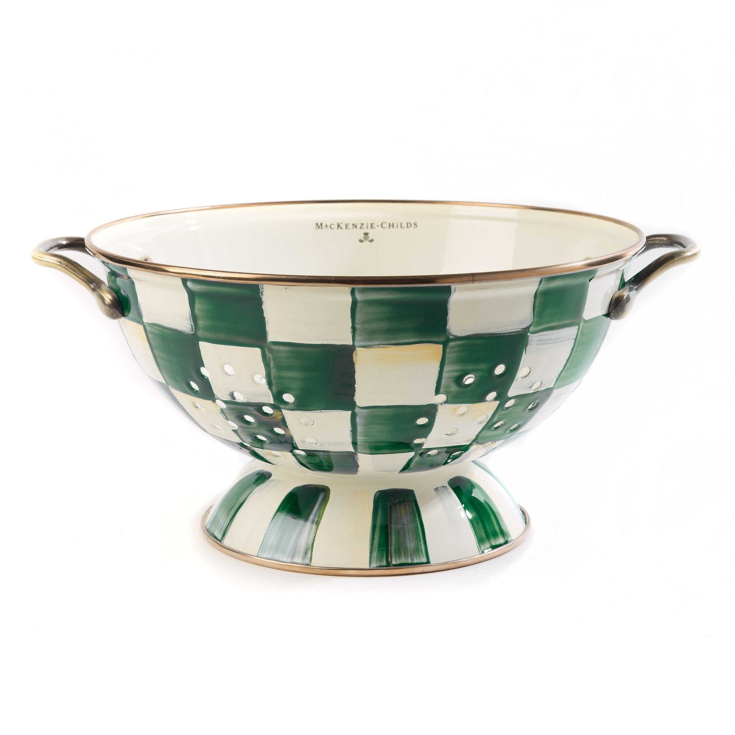 MacKenzie - Childs Emerald Check Large Colander - |VESIMI Design|