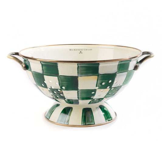 MacKenzie - Childs Emerald Check Large Colander - |VESIMI Design|