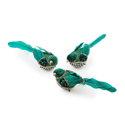 MacKenzie - Childs Emerald Luxe Bird Clips, Set of 3 - |VESIMI Design| Luxury Bathrooms and Home Decor