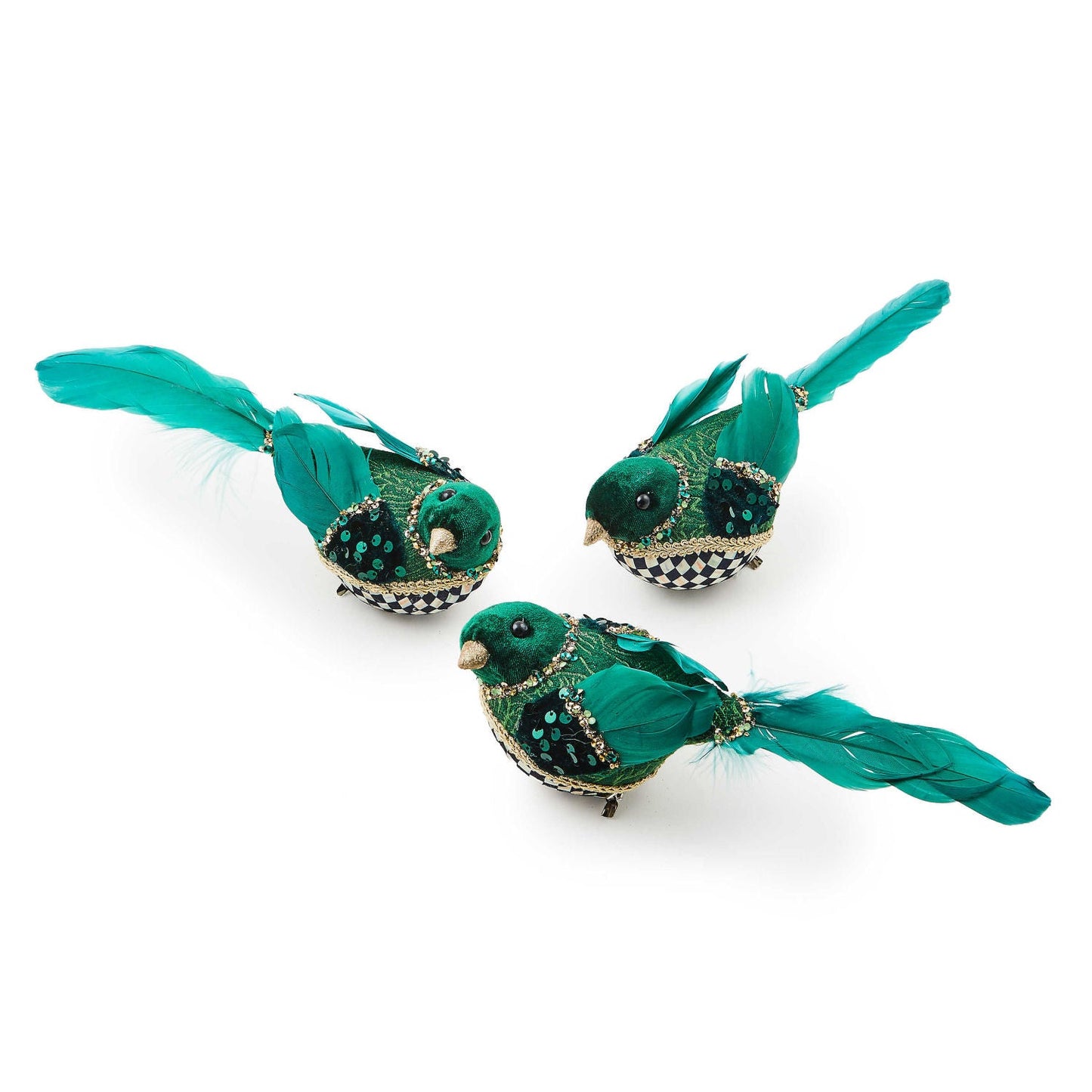 MacKenzie - Childs Emerald Luxe Bird Clips, Set of 3 - |VESIMI Design| Luxury Bathrooms and Home Decor