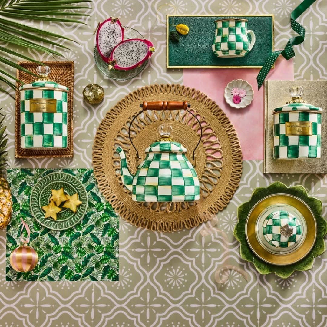 Emerald Check Large Oval Platter