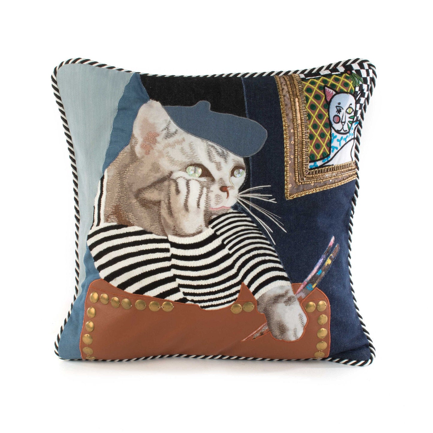 MacKenzie - Childs Pablo Picatsso Throw Pillow - |VESIMI Design| Luxury Bathrooms and Home Decor