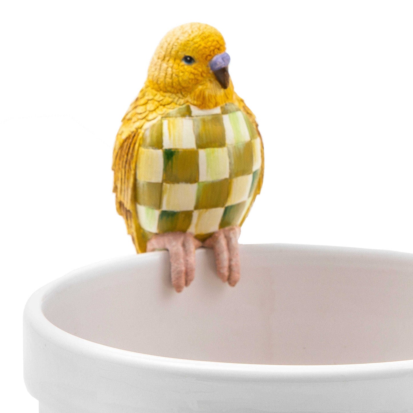 MacKenzie-Childs Parakeet Pot Climber - Chartreuse - |VESIMI Design| Luxury Bathrooms and Home Decor