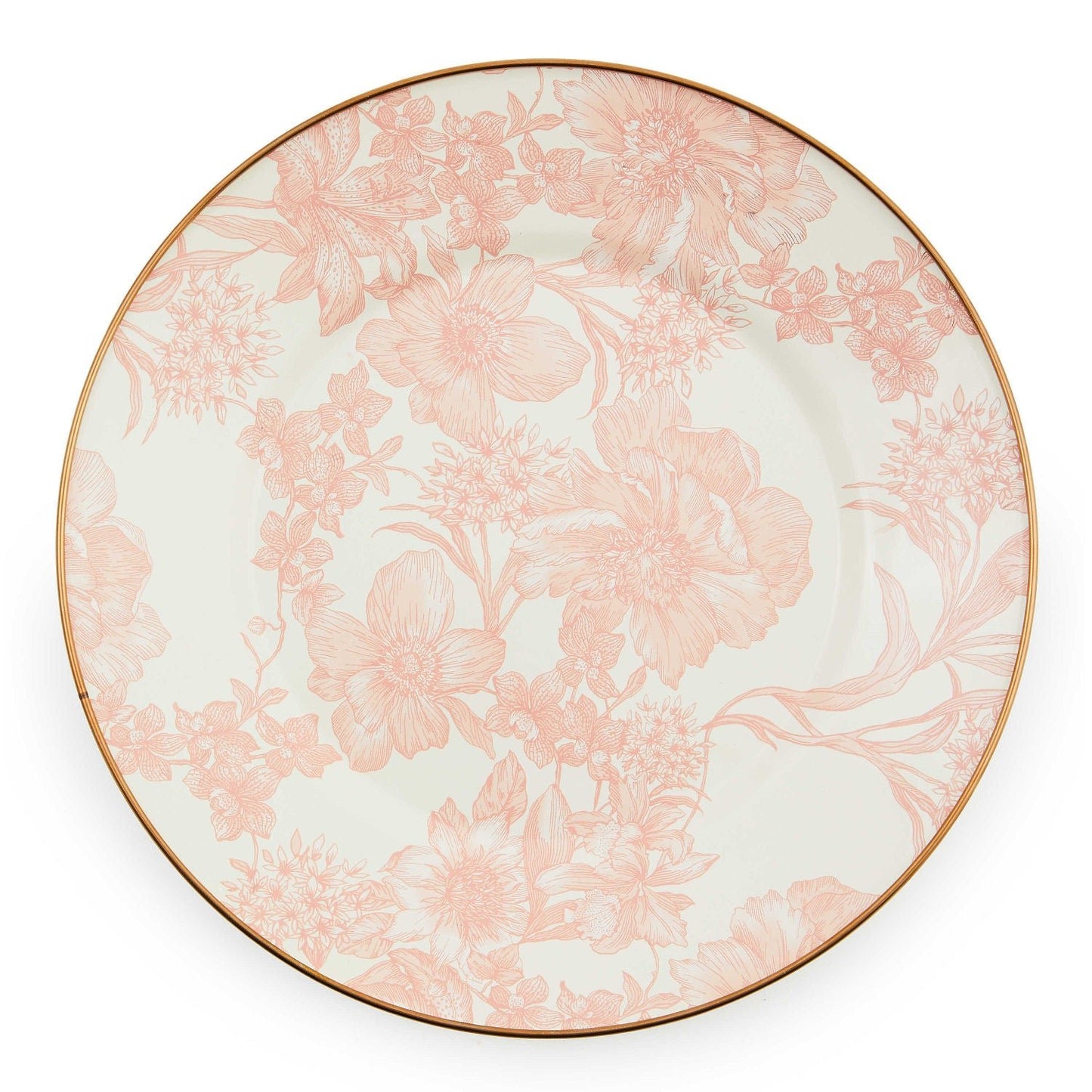 Mackenzie - Childs Rosy English Garden Enamel Dinner Plate - |VESIMI Design| Luxury Bathrooms and Home Decor