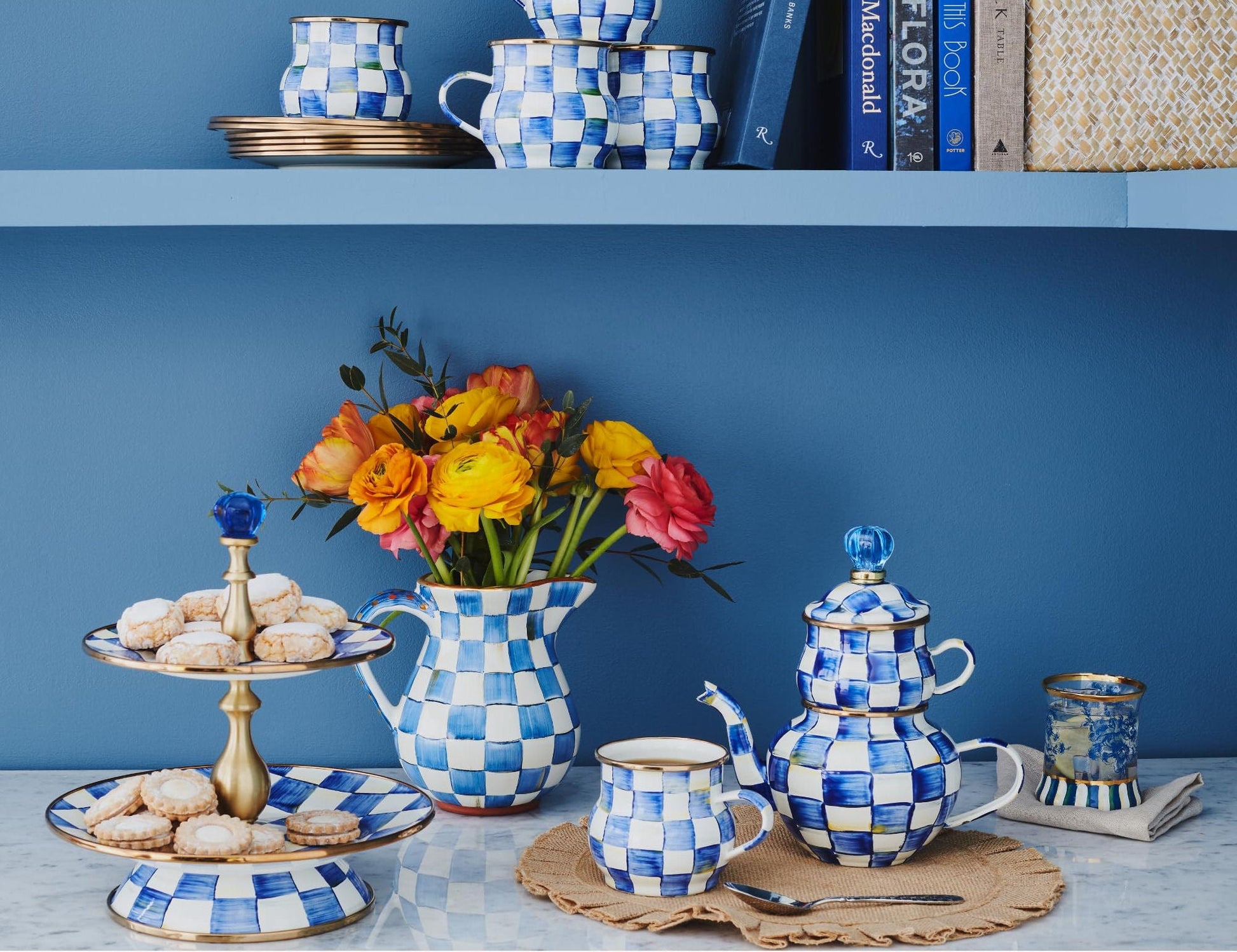 MacKenzie - Childs Royal Check High Tea - |VESIMI Design| Luxury Bathrooms and Home Decor