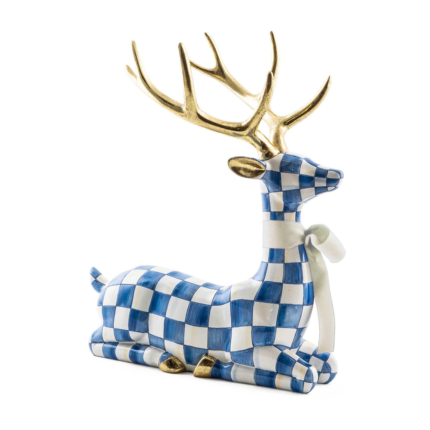 Mackenzie Childs Royal Check Resting Deer - |VESIMI Design| Luxury Bathrooms and Home Decor