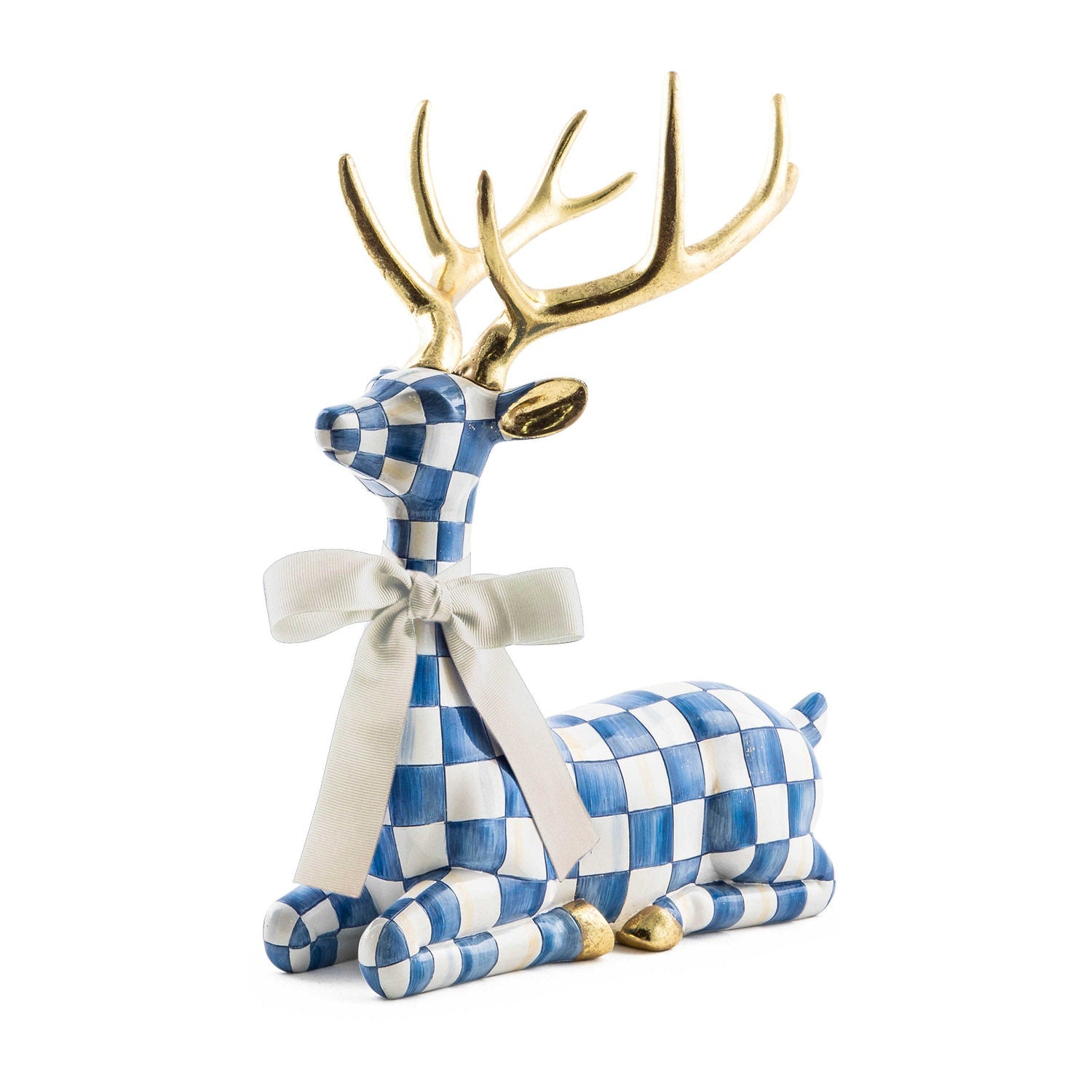 Mackenzie Childs Royal Check Resting Deer - |VESIMI Design| Luxury Bathrooms and Home Decor