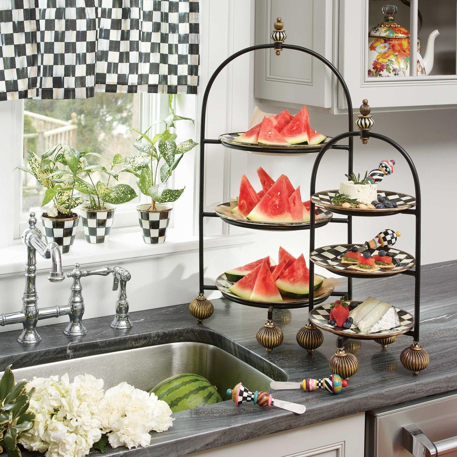 MacKenzie - Childs Small Plate Stand - |VESIMI Design| Luxury Bathrooms and Home Decor