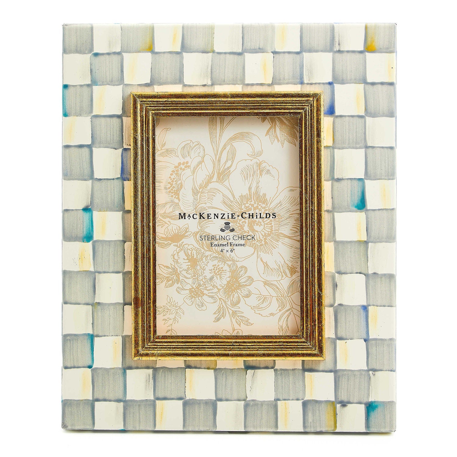 MacKenzie - Childs Sterling Check 4" x 6" Frame - |VESIMI Design| Luxury Bathrooms and Home Decor