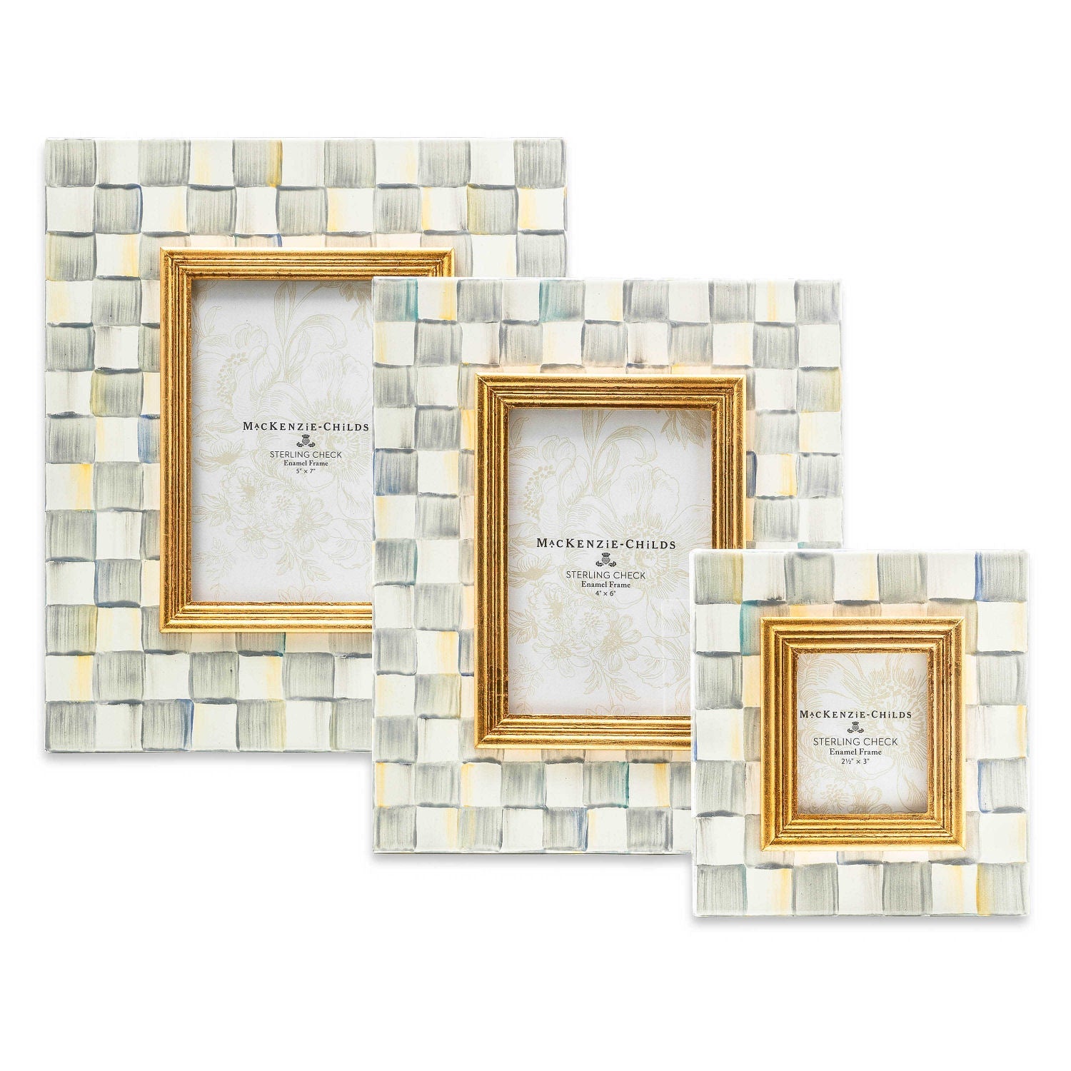 MacKenzie - Childs Sterling Check 4" x 6" Frame - |VESIMI Design| Luxury Bathrooms and Home Decor