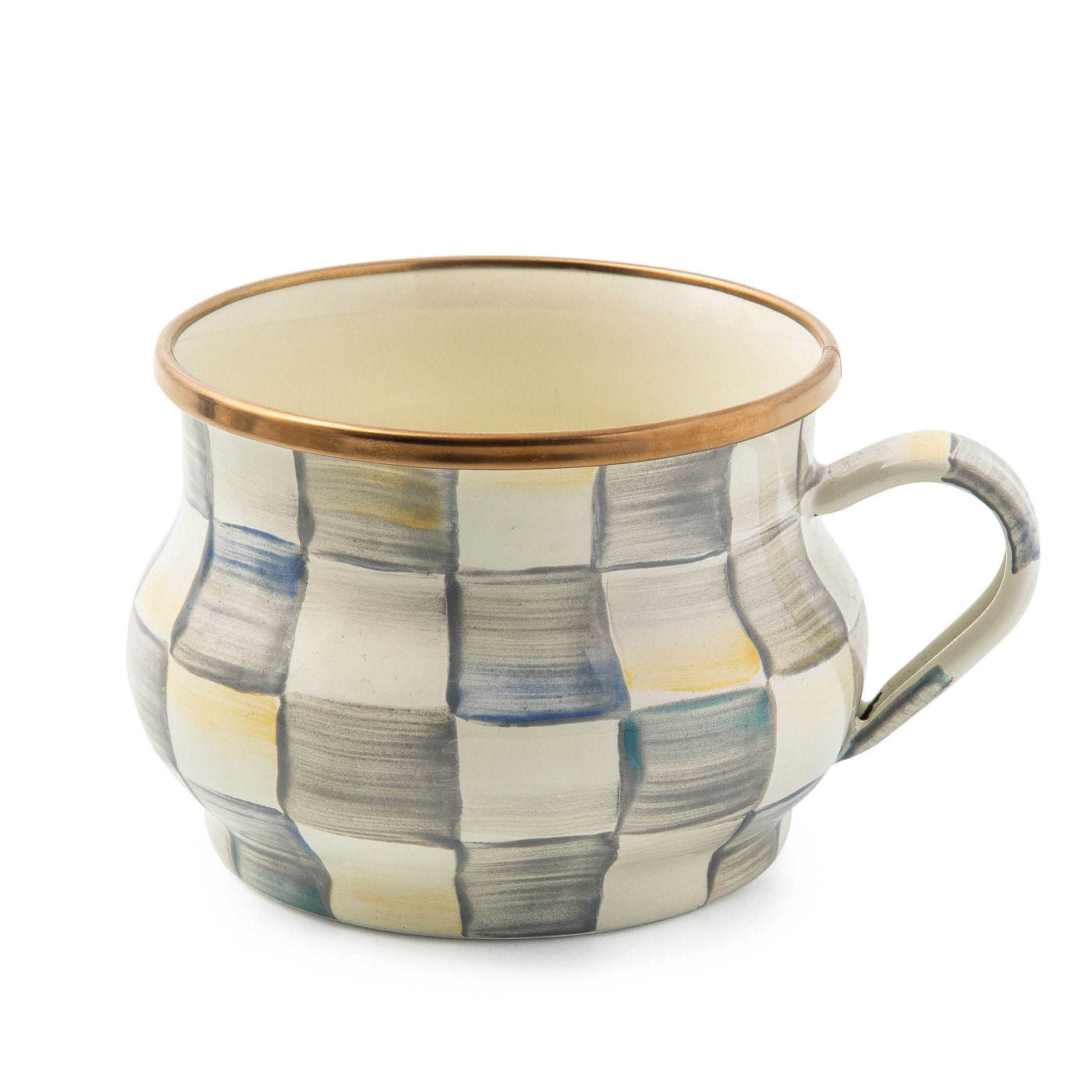 MacKenzie-Childs Sterling Check Teacup - |VESIMI Design| Luxury Bathrooms and Home Decor