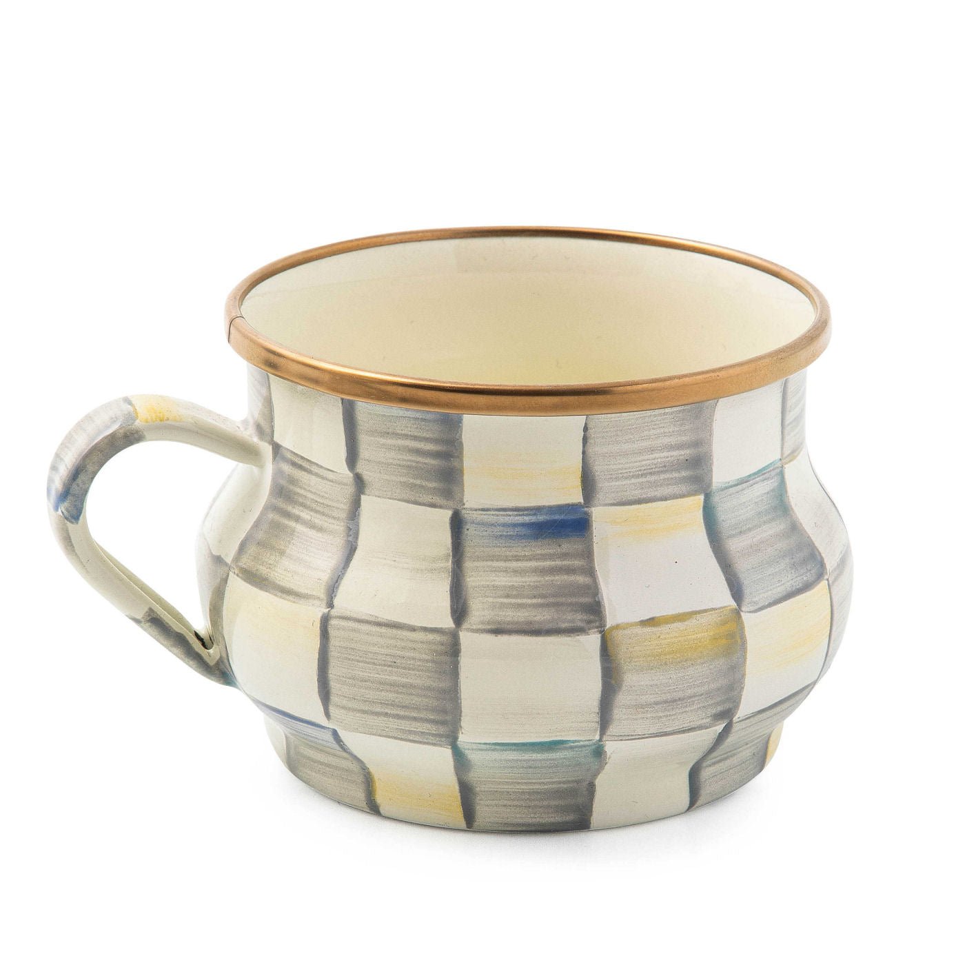 MacKenzie-Childs Sterling Check Teacup - |VESIMI Design| Luxury Bathrooms and Home Decor