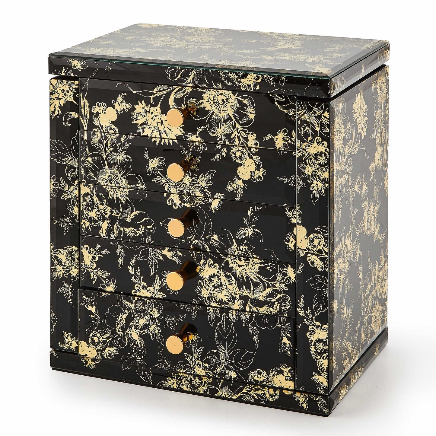 MacKenzie - Childs Twilight Black & Gold Toile Jewelry Armoire - |VESIMI Design| Luxury Bathrooms and Home Decor