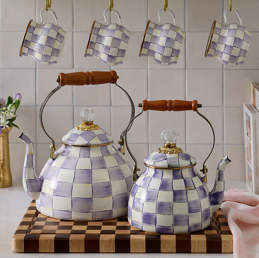 Violet Check 2 Quart Tea Kettle by MacKenzie-Childs