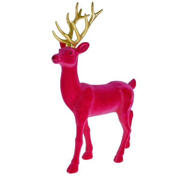 Magenta Christmas Deer Decoration 45cm - |VESIMI Design| Luxury Bathrooms and Home Decor