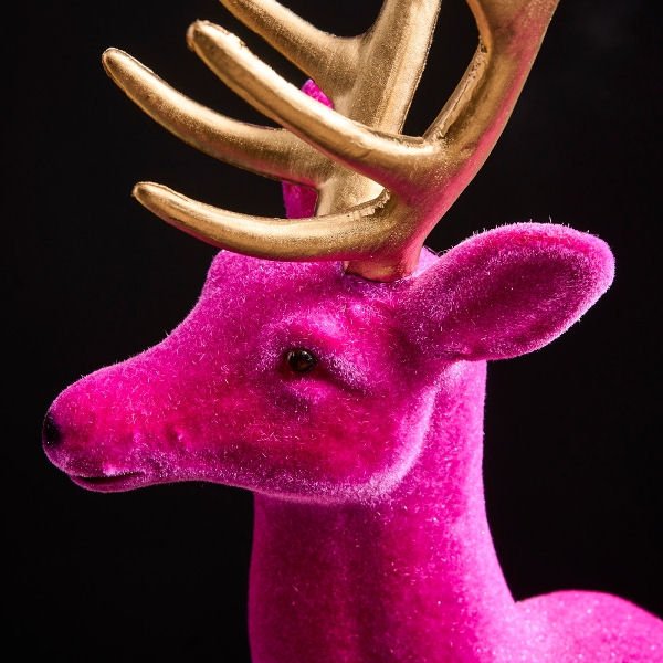 Magenta Christmas Deer Decoration 45cm - |VESIMI Design| Luxury Bathrooms and Home Decor