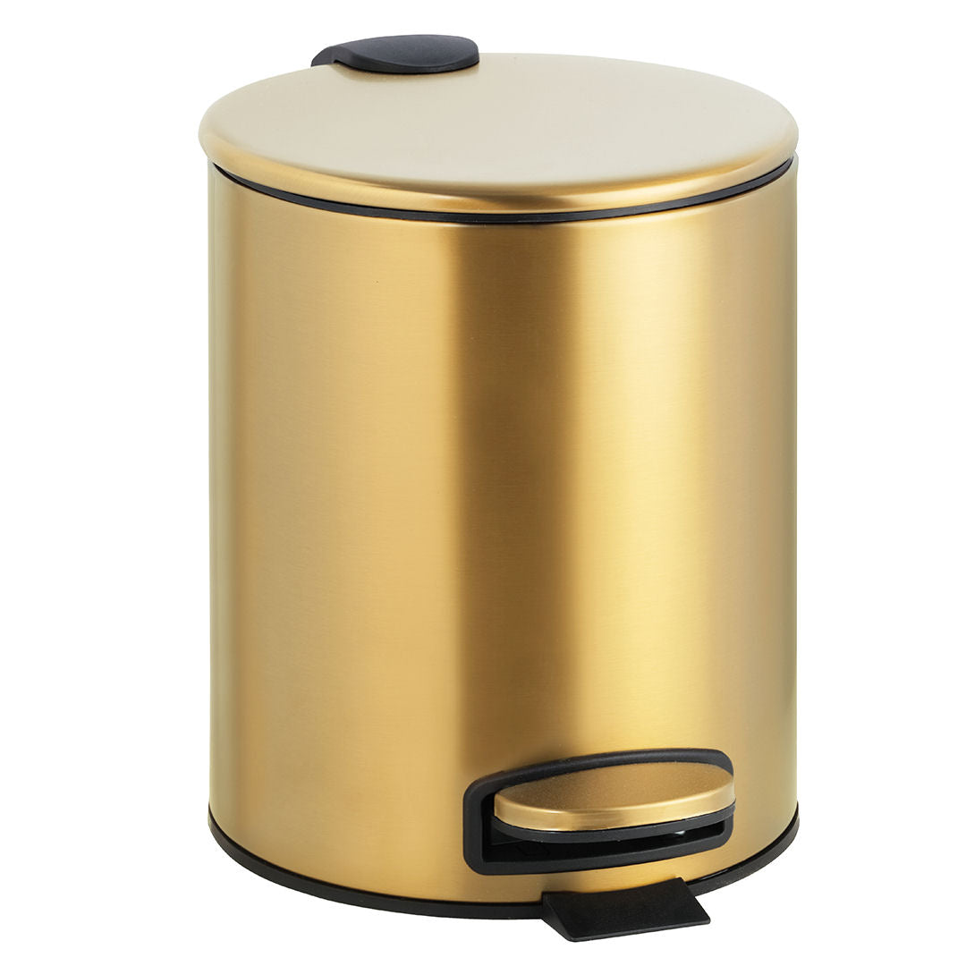 Stainless Steel Pedal Bin in Matte Gold Finish