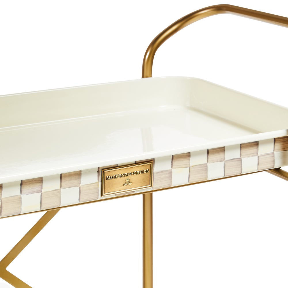 Mocha Check 2-Tier Kitchen Cart MacKenzie-Childs