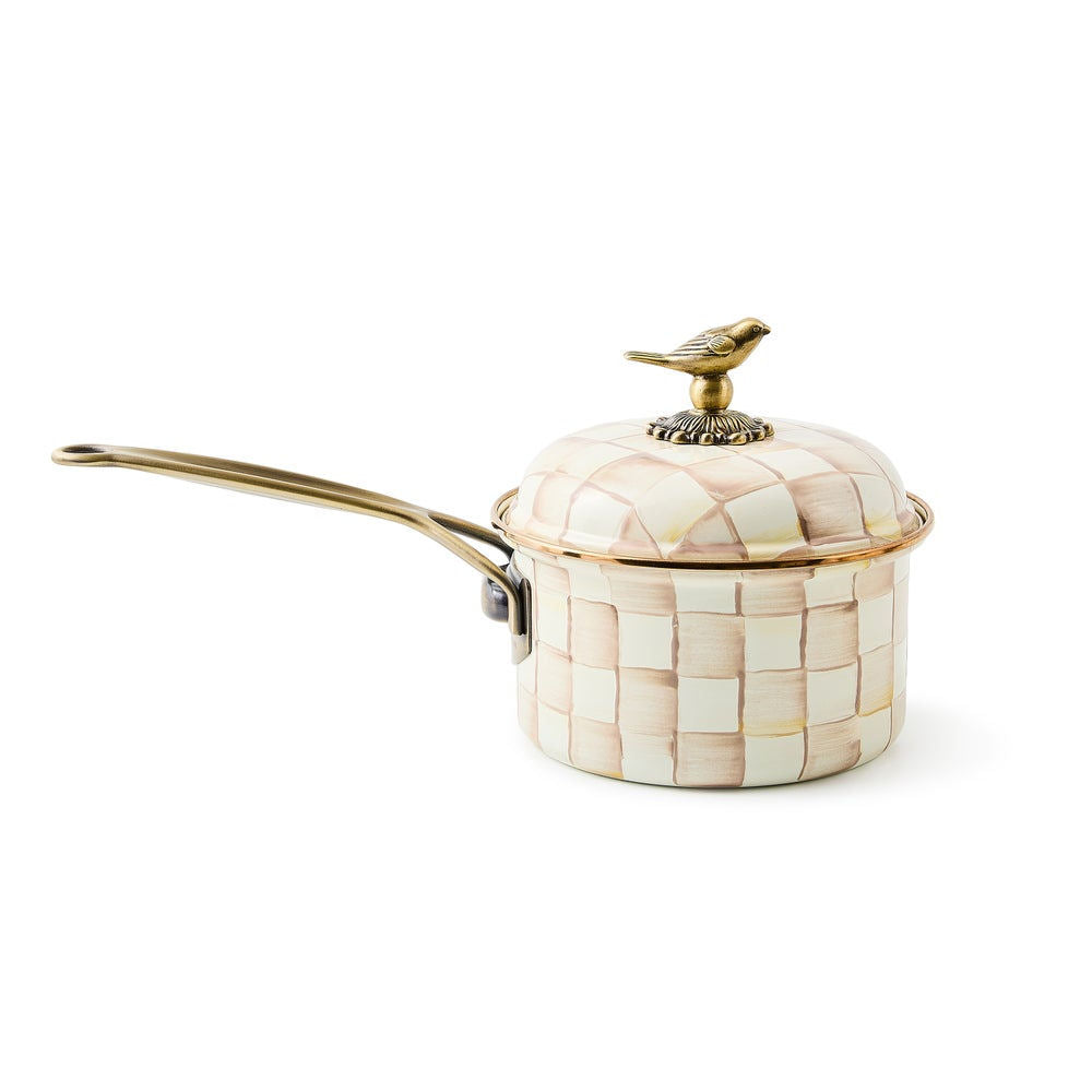 Mocha Check 2.5 Qt. Saucepan MacKenzie-Childs – |VESIMI Design|