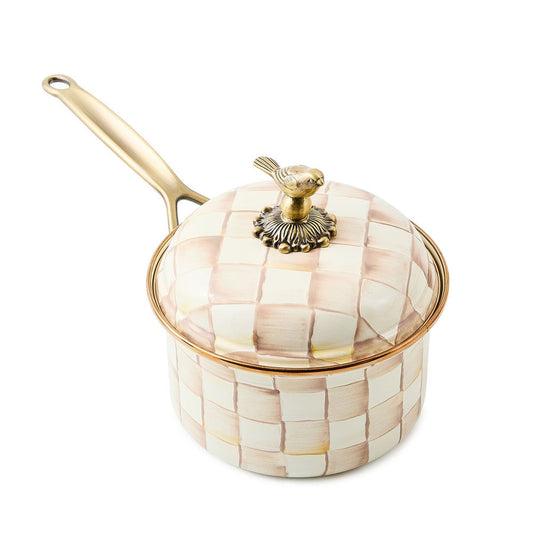 Mocha Check 2.5 Qt. Saucepan MacKenzie-Childs