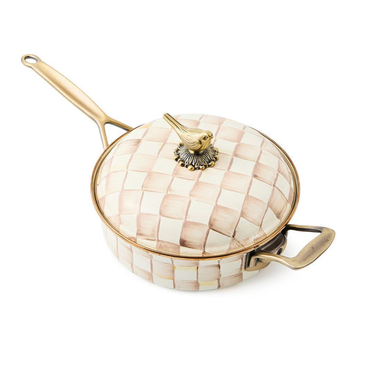Mocha Check 3 Qt. Saute Pan by MacKenzie-Childs