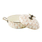 Mackenzie-Childs Mocha Check Enamel 5 Qt. Casserole