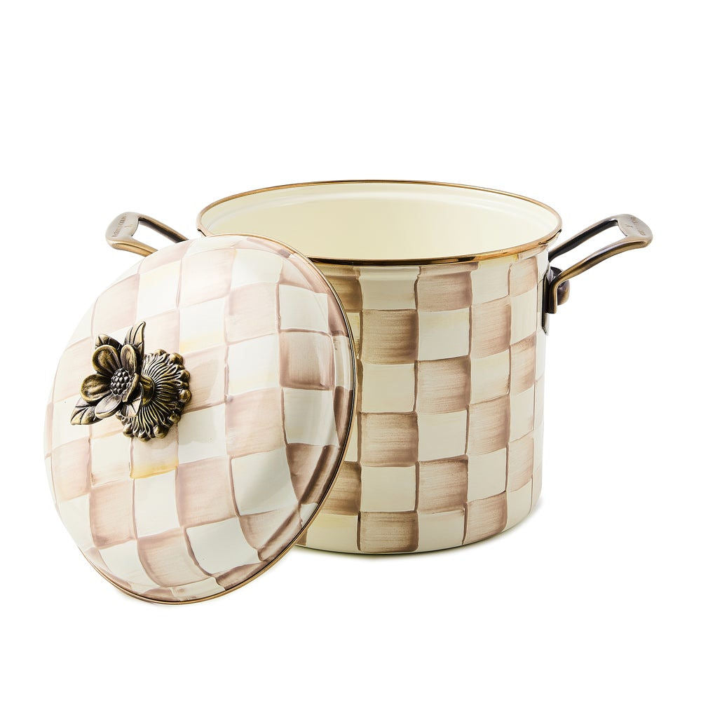 Mackenzie-Childs Mocha Check 7 Qt. Stockpot – |VESIMI Design|