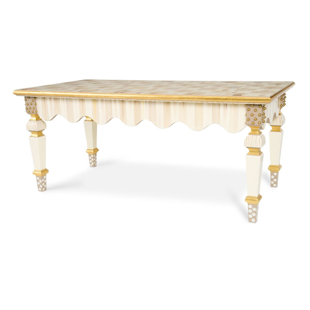 Mocha Check & Stripe Coffee Table by MacKenzie-Childs