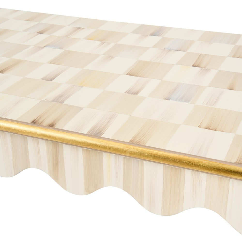 Mocha Check & Stripe Coffee Table by MacKenzie-Childs