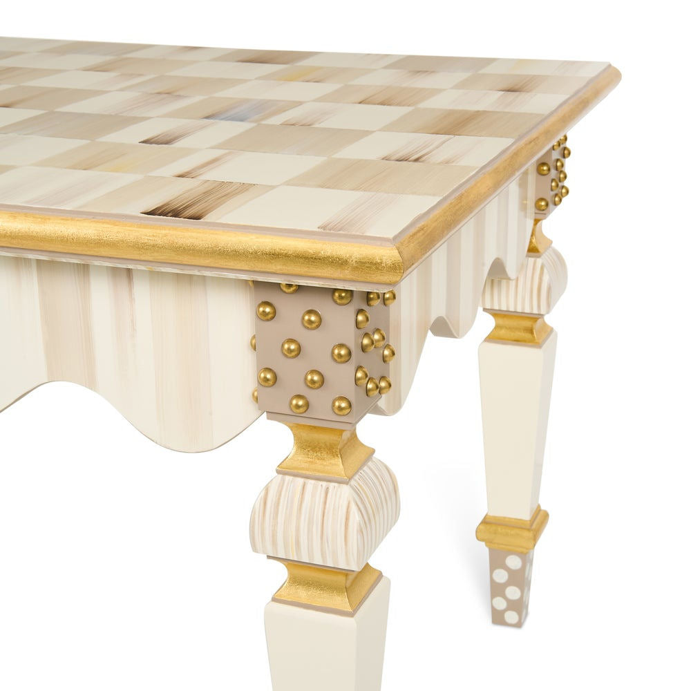 Mocha Check & Stripe Coffee Table by MacKenzie-Childs