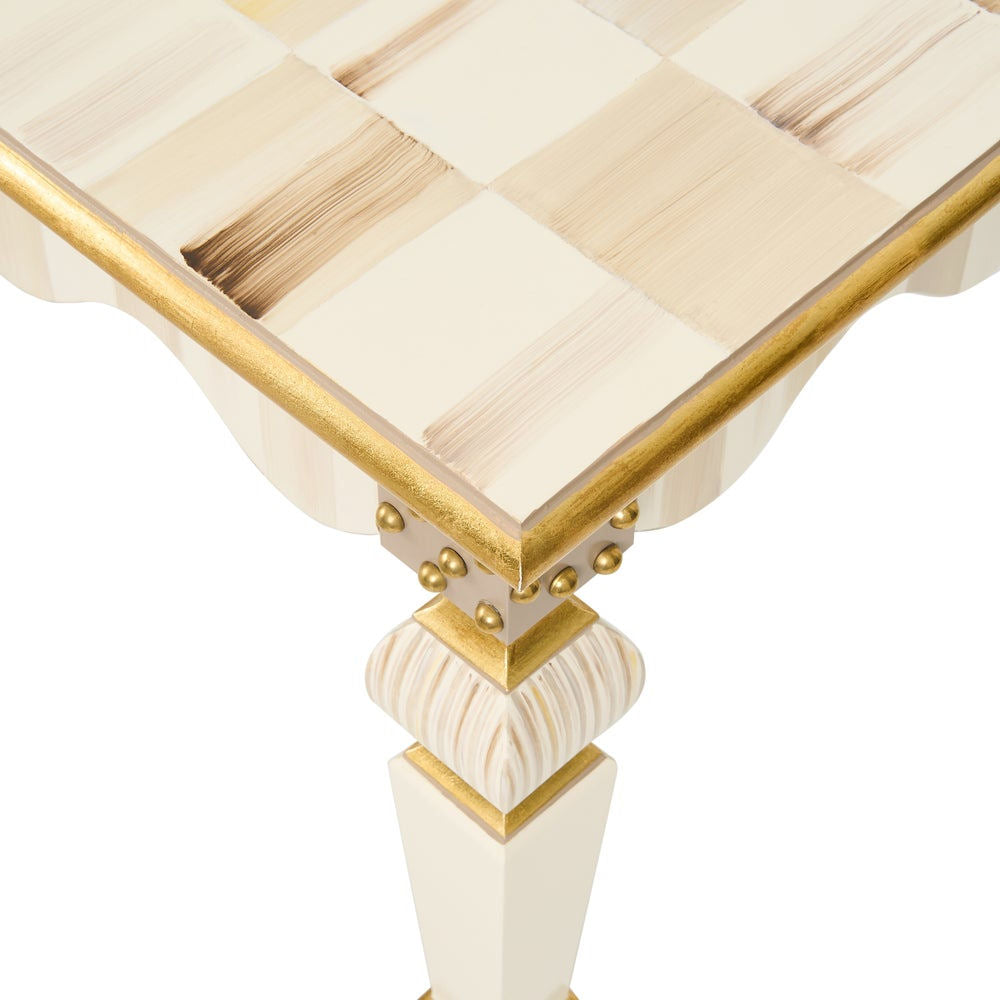 Mocha Check & Stripe Coffee Table by MacKenzie-Childs
