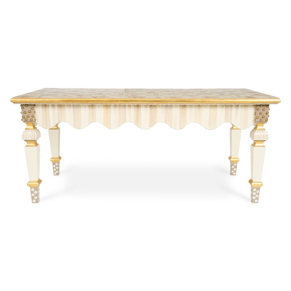 Mocha Check & Stripe Coffee Table by MacKenzie-Childs