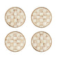 Mocha Check Appetizer Plates, Set of 4