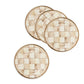 Mocha Check Appetizer Plates, Set of 4