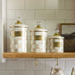 Mocha Check Enamel Canisters - Set of 3