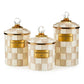 Mocha Check Enamel Canisters - Set of 3
