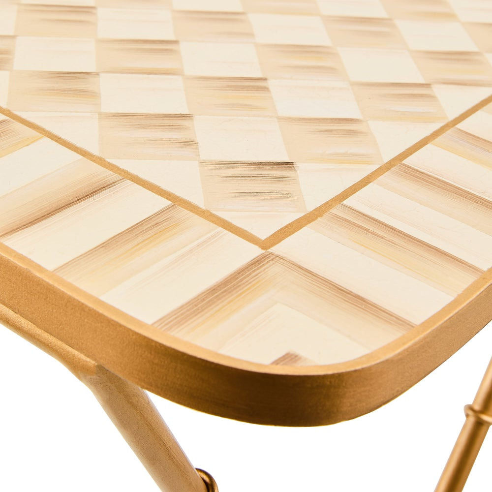 Mocha Check Cocktail Trays, Set of 4 by MacKenzie-Childs