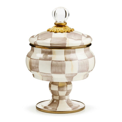 Mocha Check Curiosity Pot by MacKenzie - Childs - |VESIMI Design|