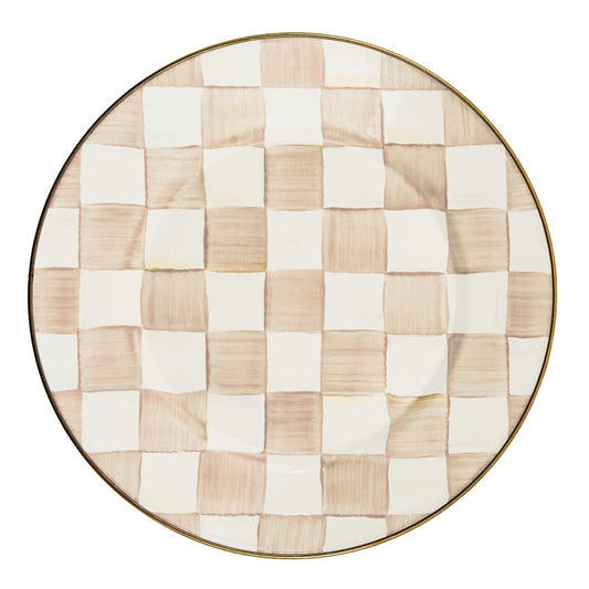 Mocha Check Dinner Plate by MacKenzie - Childs - |VESIMI Design| Luxury Bathrooms and Home Decor