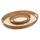 MacKenzie-Childs Mocha Check Enamel & Rattan Party Tray